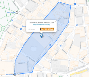 Polygon map of census block in FiberLocator