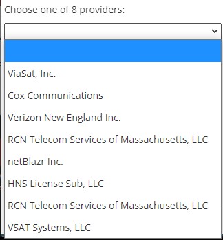 Providers in dropdown list FLO
