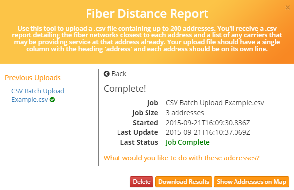 fiber distance report results